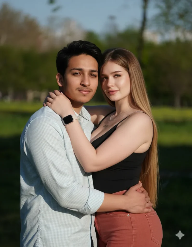 Couple embracing