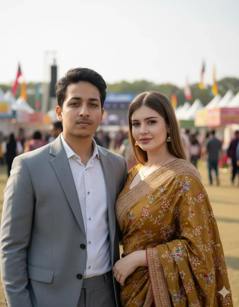 Couple at cultural festival