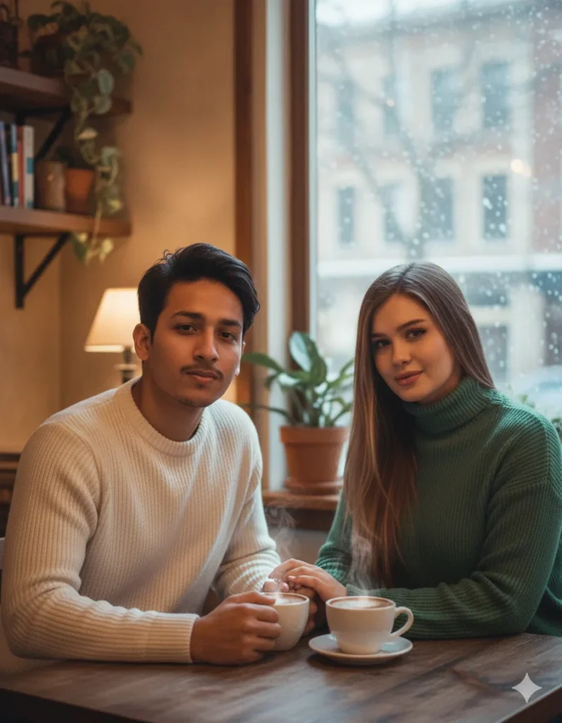 Couple in café
